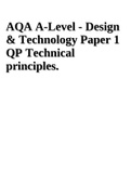 AQA A-Level - Design & Technology Paper 1 QP Technical principles