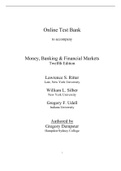 Test Bank Principles Of Money Banking & Financial Markets Ritter 12th Edition 