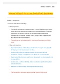 NUR 2513 Women's Health Brochure _2020 | Toxic Shock Syndrome - Study Guide