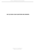 BIO 123 EXAM 3 ESSAY QUESTIONS AND ANSWERS