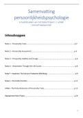 Samenvatting persoonlijkheidspsychologie (nieuw concept): hoofdstukken Noba Project en artikel + begrippenlijst (zelf een 8 gehaald)