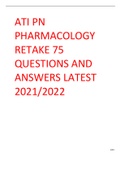 ATI PN PHARMACOLOGY RETAKE 75 QUESTIONS AND ANSWERS LATEST 2021/2022