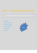 TEAS VI – ENGLISH PRACTICE EXAM ( QUSTIONS & ANSWERS 2021/2022 UPDATE ) Rated A+