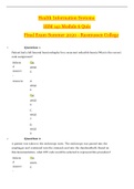 HIM 141 Final Exam Summer 2020 - Graded A+ | HIM141 Module 6 Quiz - Health Information Systems 