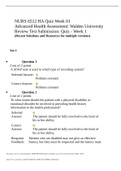 NURS 6512 HA Quiz Week 01 Advanced Health Assessment: Walden University Review Test Submission: Quiz - Week 1