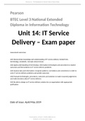 Unit 14 Service Delivery ALL YOU NEED - Exam Paper & Examiner's Report 2024