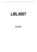 LML4807 Summarised Study Notes
