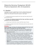 Maternity Nursing NCLEX Practice Questions  1,2,3,4,5,6,7 & 8 