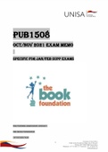 Exam (elaborations) PUB1508 (PUB1508) Oct/Nov 2021 Exam Memo