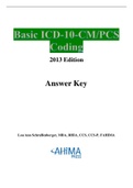 Basic ICD-10-CM/PCS Coding ANSWER KEY