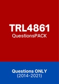 TRL4861 - Exam Questions PACK (2014-2021)