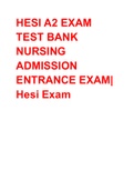 HESI A2 EXAM TEST BANK NURSING ADMISSION ENTRANCE EXAM Hesi Exam