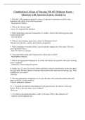 Exam (elaborations) Chamberlain College of Nursing NR 602 Midterm Exam – Question with Answers (Latest, Graded A) (NR602) 