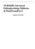 NURS6501 Advanced Pathophysiology Midterm & Final Exam Part 1 