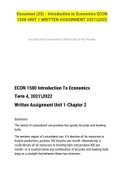 Introduction to Economics ECON 1508 UNIT 1 WRITTEN ASSIGNMENT 2021-2022