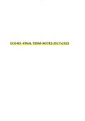 ECO401-Final Term-Notes 2021-2022|Fully summarize|Easy to understand|