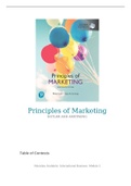 Summary Principles of Marketing, Global Edtion, ISBN: 9781292341132  International Business