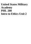 United States Military Academy PHL 200 Intro to Ethics Unit 2
