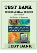 TEST BANK PSYCHOLOGICAL SCIENCE 6TH EDITION BY MICHAEL S. GAZZANIGA