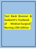 Test Bank Brunner & Suddarth’s Textbook 13 edition
