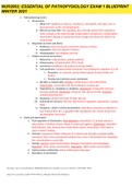 NUR2063 Essentials of Pathophysiology Exam 1 Blueprint Study guide 