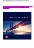 Solution Manual for Managerial Accounting Creating Value in a Dynamic Business Environment, 12th Edition 