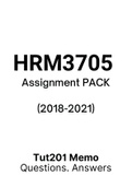 HRM3705 - Tutorial Letters 201 (Merged) (2018-2021) (Questions&Answers)