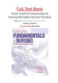Kozier And Erbs Fundamentals Of Nursing 10th Edition Berman Test Bank