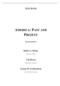 America Past and Present - Volume 1 - Complete Test test bank - exam questions - quizzes (updated 2022)