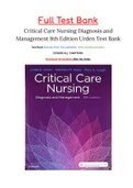 Critical Care Nursing Diagnosis and Management 8th Edition Urden Test Bank