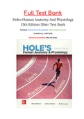 Holes Human Anatomy And Physiology 15th Edition Shier Test Bank