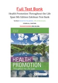 Health Promotion Throughout the Life Span 9th Edition Edelman Test Bank