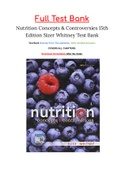 Nutrition Concepts & Controversies 15th Edition Sizer Whitney Test Bank