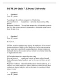 BUSI 240 Quiz 7 (Latest 7 Versions), Verified and Correct Answers, Liberty University