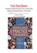 Evidence Based Practice For Nurses 4th Edition By Schmidt Brown - Test Bank