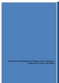 Test Bank for Fundamentals of Nursing: Active Learning for Collaborative Practice, 2nd Edition