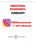 Industrial economics - Summary - Tilburg university - Economics