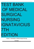 MEDICAL SURGICAL NURSING IGNATAVICIUS 7TH EDITION TEST BANK