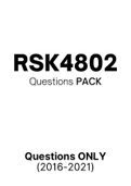 RSK4802 - Exam Questions PACK (2016-2021) 