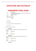PHA 1500 STRUCTURE AND FUNCTION OF HUMAN BODY FINAL EXAM (A GRADE)
