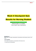 Phill 347 Week 6 Checkpoint Quiz Results for Nursing Student. Qusetions and Answers Latest Solution