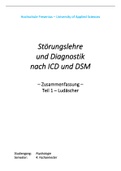 Störungslehre und Diagnostik nach ICD und DSM Zusammenfassung Teil 1