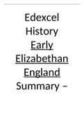 GCSE Edexcel History Elizabethan England Revision Booklet