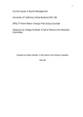 UCSB ESS 160 Current Issues in Sports Management: SPELIT Power Matrix Essay