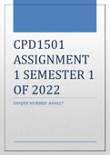 CPD1501 ASSIGNMENT 1 SEMESTER 1 OF 2022 [849827]