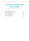 Summary Financial Markets and Institutions