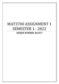 MAT3700 ASSIGNMENT 1 SEMESTER 1 - 2022 (862437)