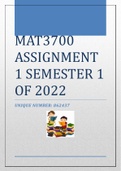 MAT3700 ASSIGNMENT 1 SEMESTER 1 OF 2022 [862437]
