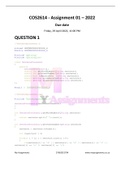  COS2614 - Assignment 01 - Semester 1 & 2 - 2022 