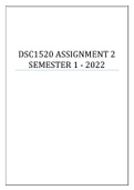DSC1520 ASSIGNMENT 2 SEMESTER 1 - 2022